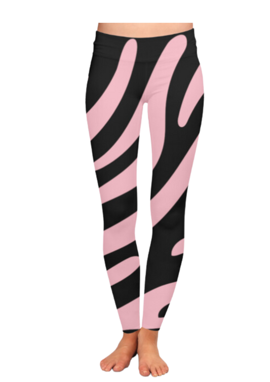 Smart Zebra Print High Waist Body Shaping Pink Leggings
