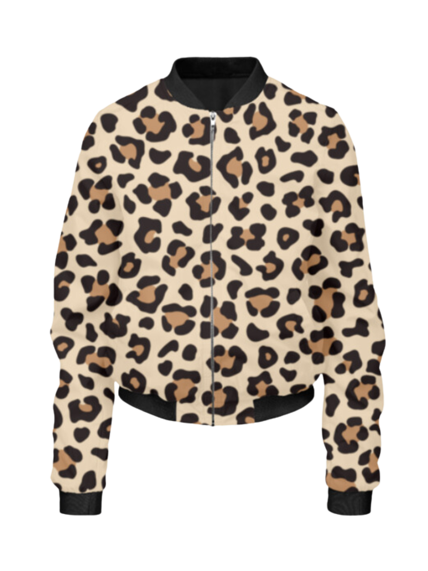 Chic Leopard Print Bomber Jacket With Leggings Brown Co Ord Set.