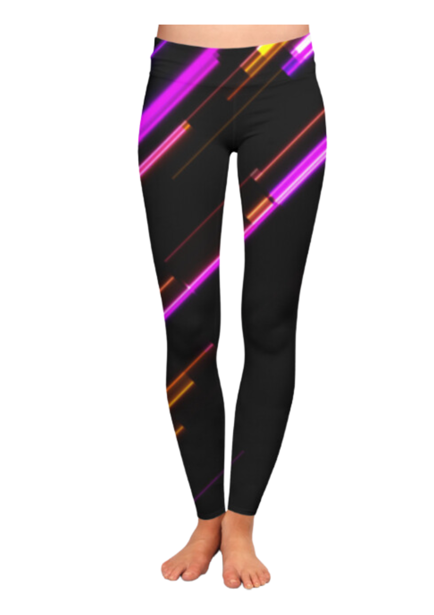 New Arrival Lines High Waist Body Shaping Black Leggings