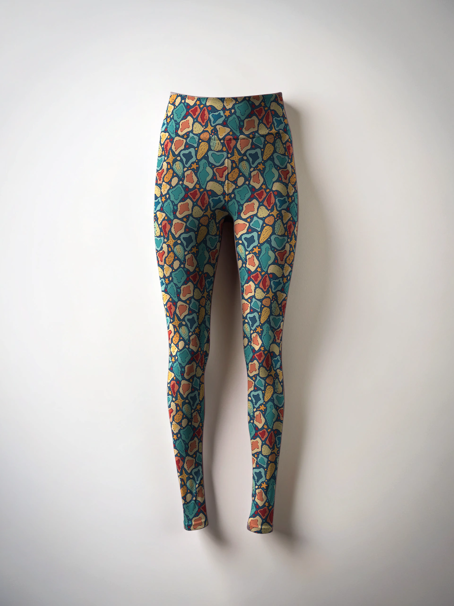 Trendy Abstract Print Oversized Tee With Tummy Tuck Body Shaping Leggings Co-ord Set