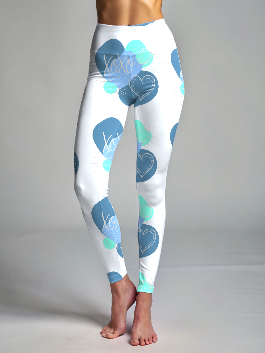 Sweet XOXO Print Premium Oversized Tee With Tummy Tuck Body Shaping Leggings Co-ord Set