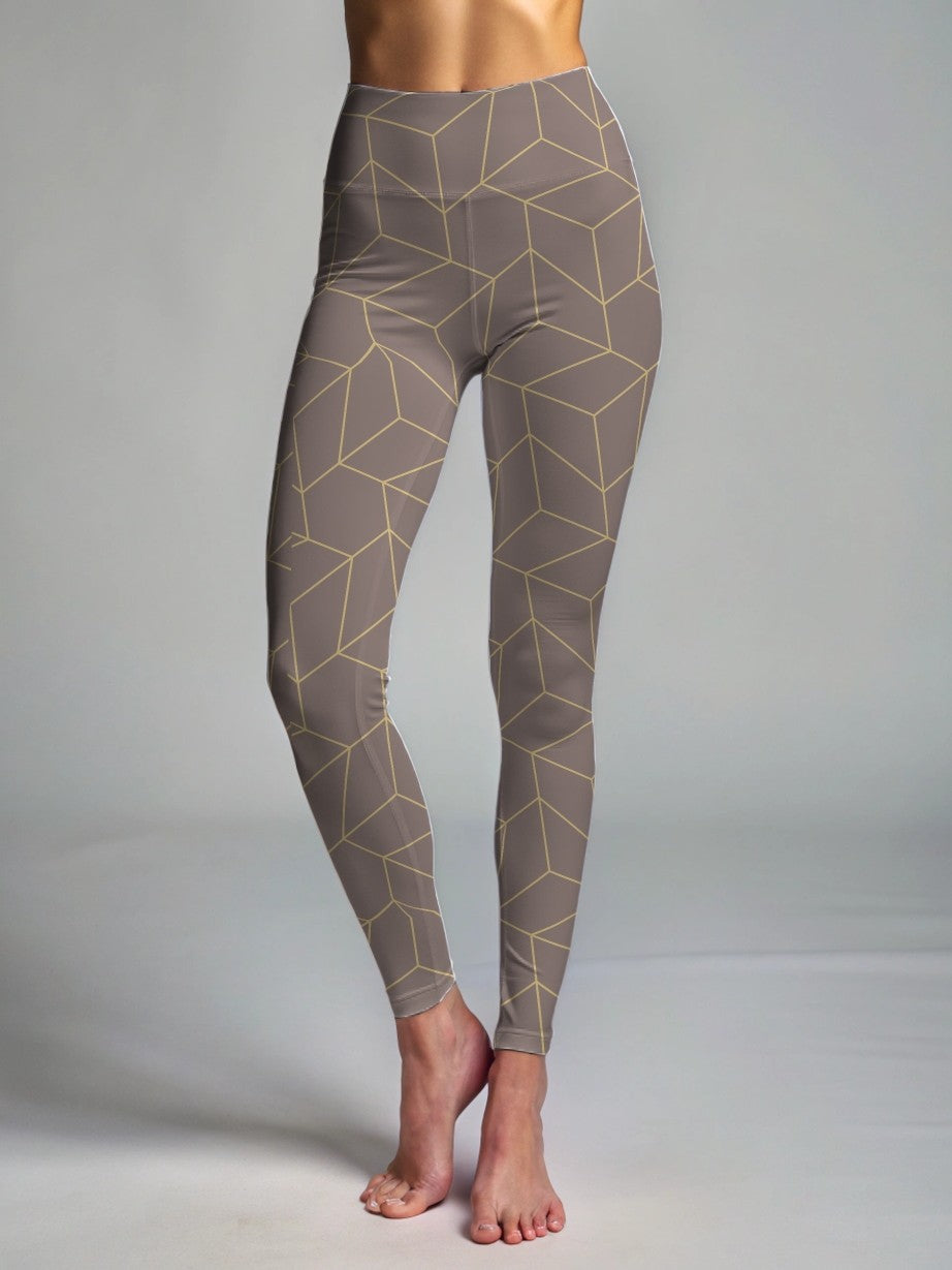 Stylish Abstract 3D Print Premium Oversized Tee With Tummy Tuck Body Shaping Leggings Co-ord Set