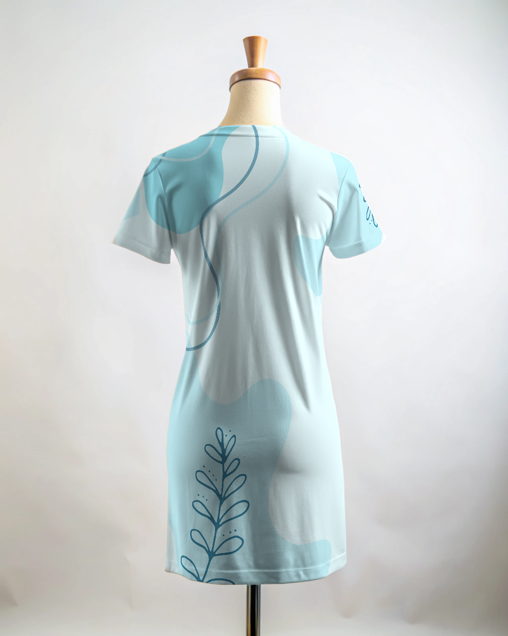 Simple Blue T Shirt Dress