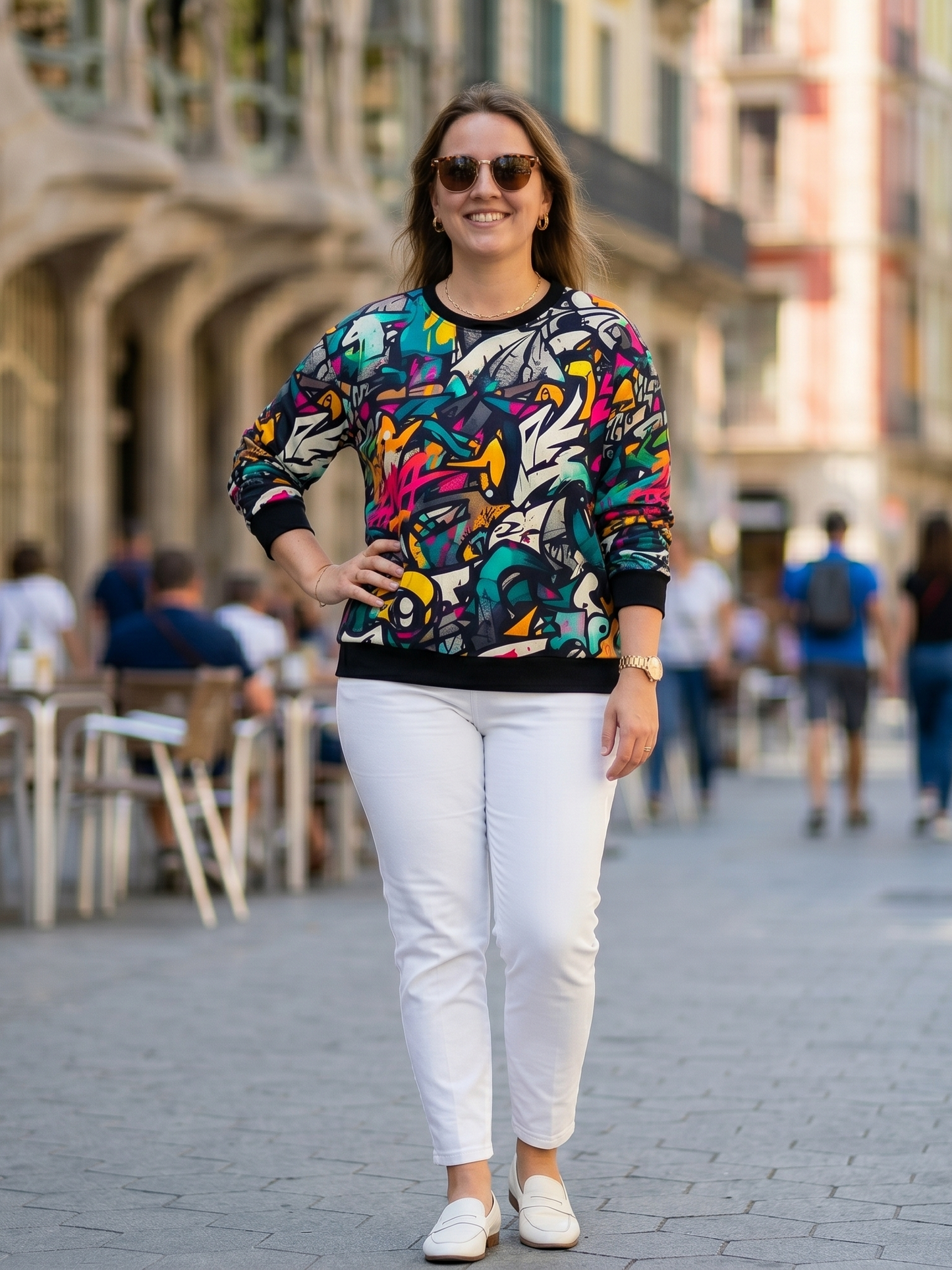 Cool Grafitti Print Multicoloured Sweatshirt
