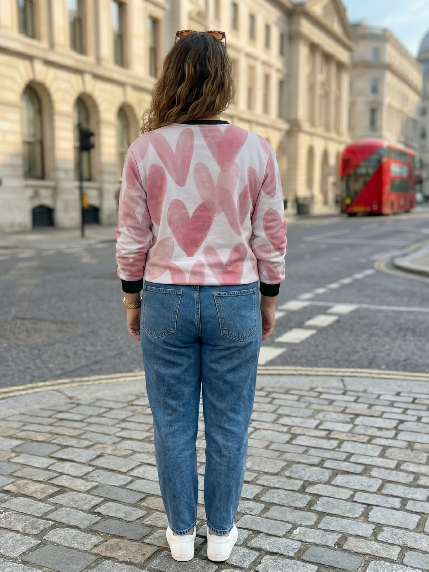 Lovely Watercolour Heart Print Sweatshirt