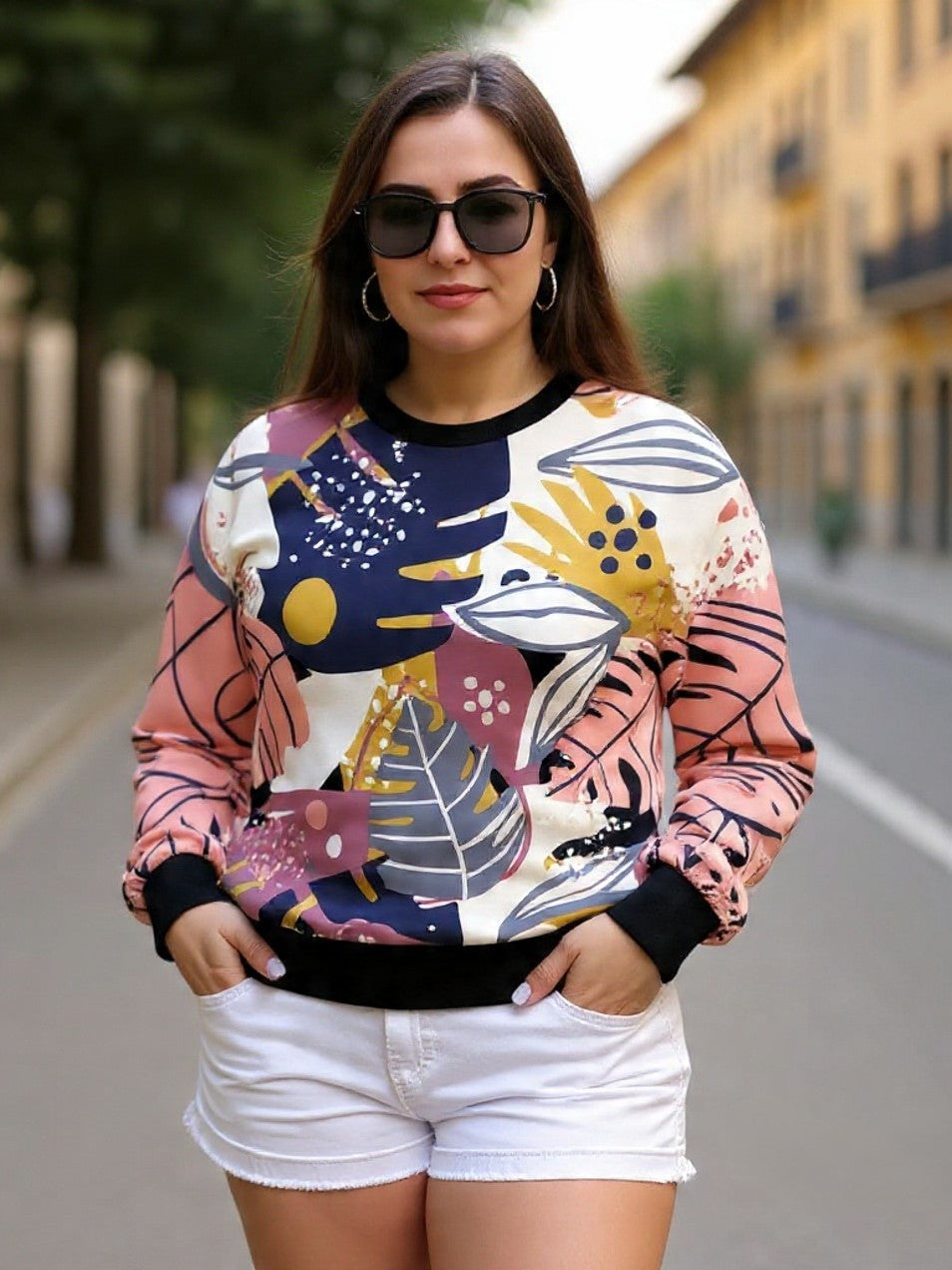 Fabulous Floral Print Sweatshirt