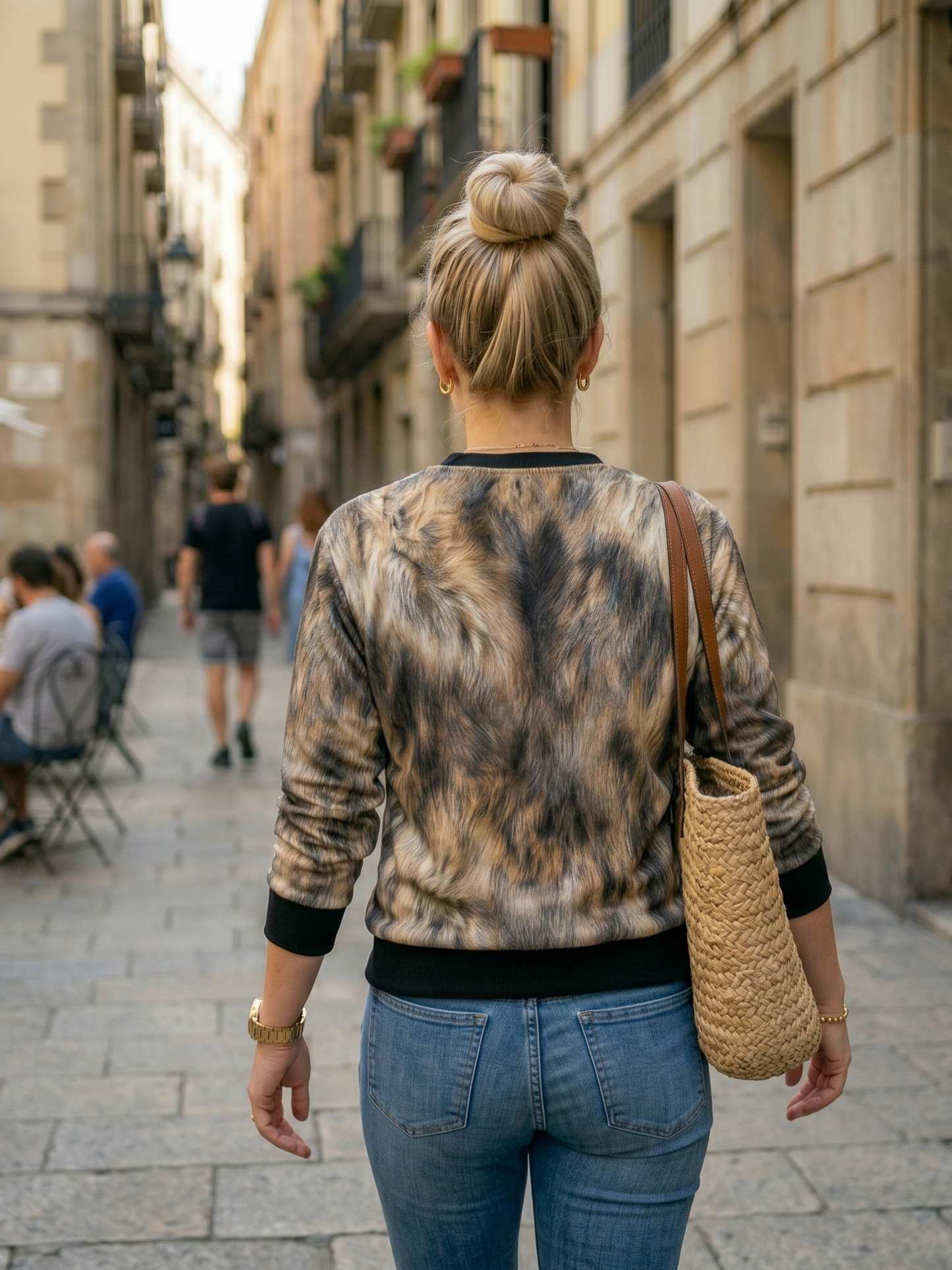 Chic Animal Fur Print Sweatshirt