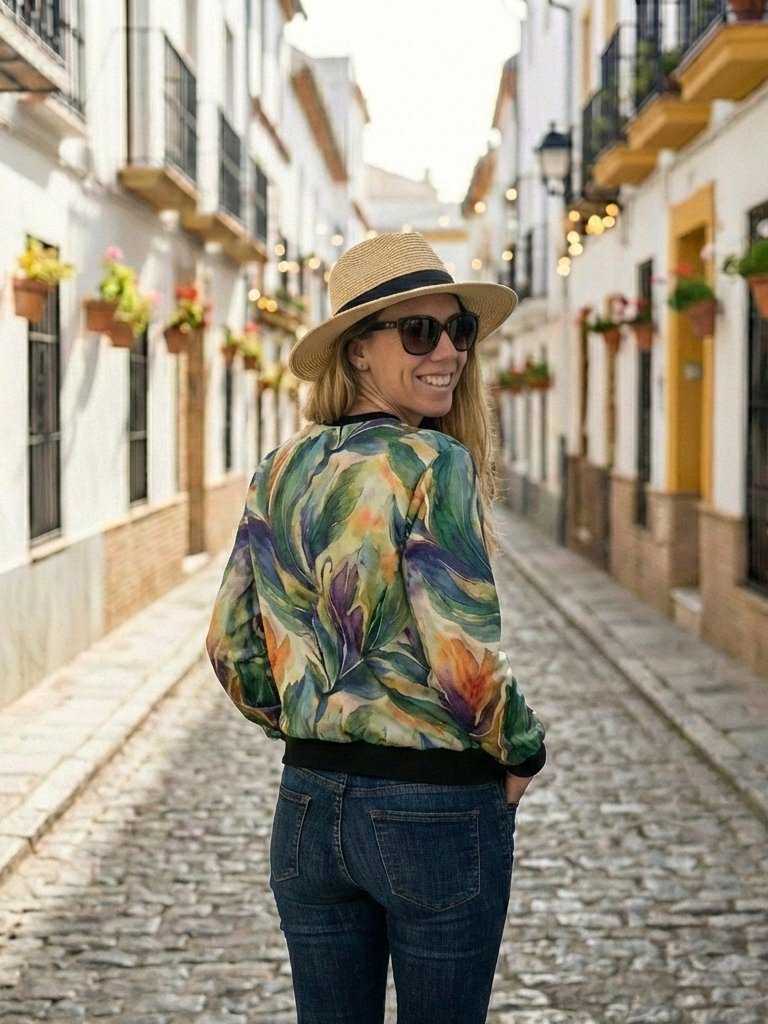Serene Leaf Print Multi Coloured Sweatshirt