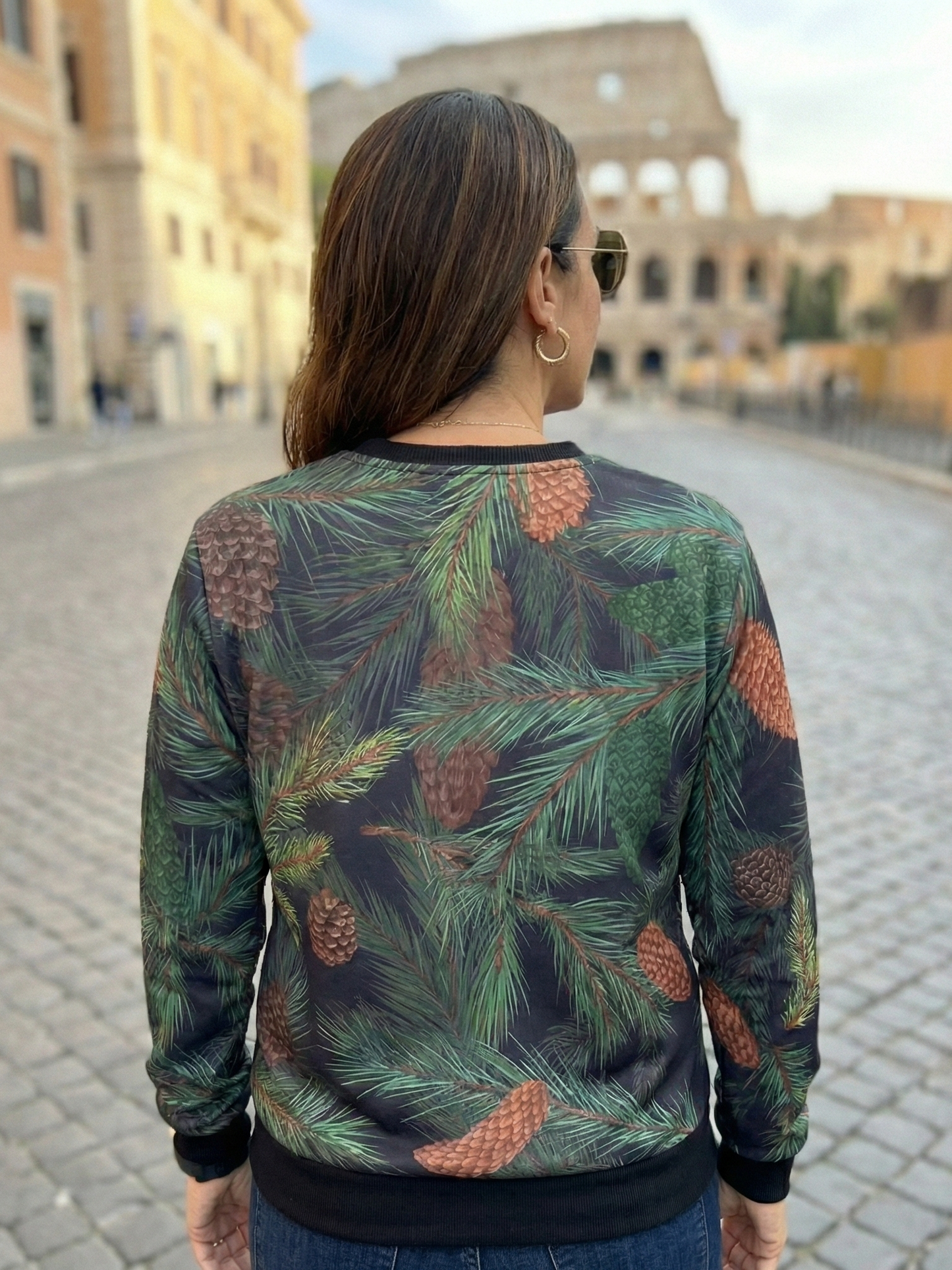 Cool Pinewood Print Green Sweatshirt