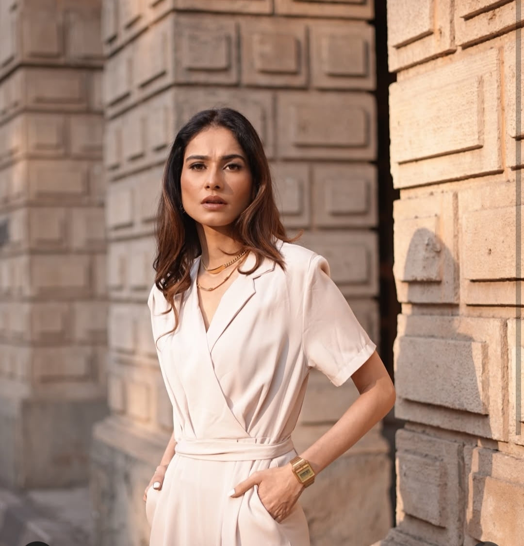 Formal Style Wide Leg Long Apricot Jumpsuit - Ships in 24 Hrs