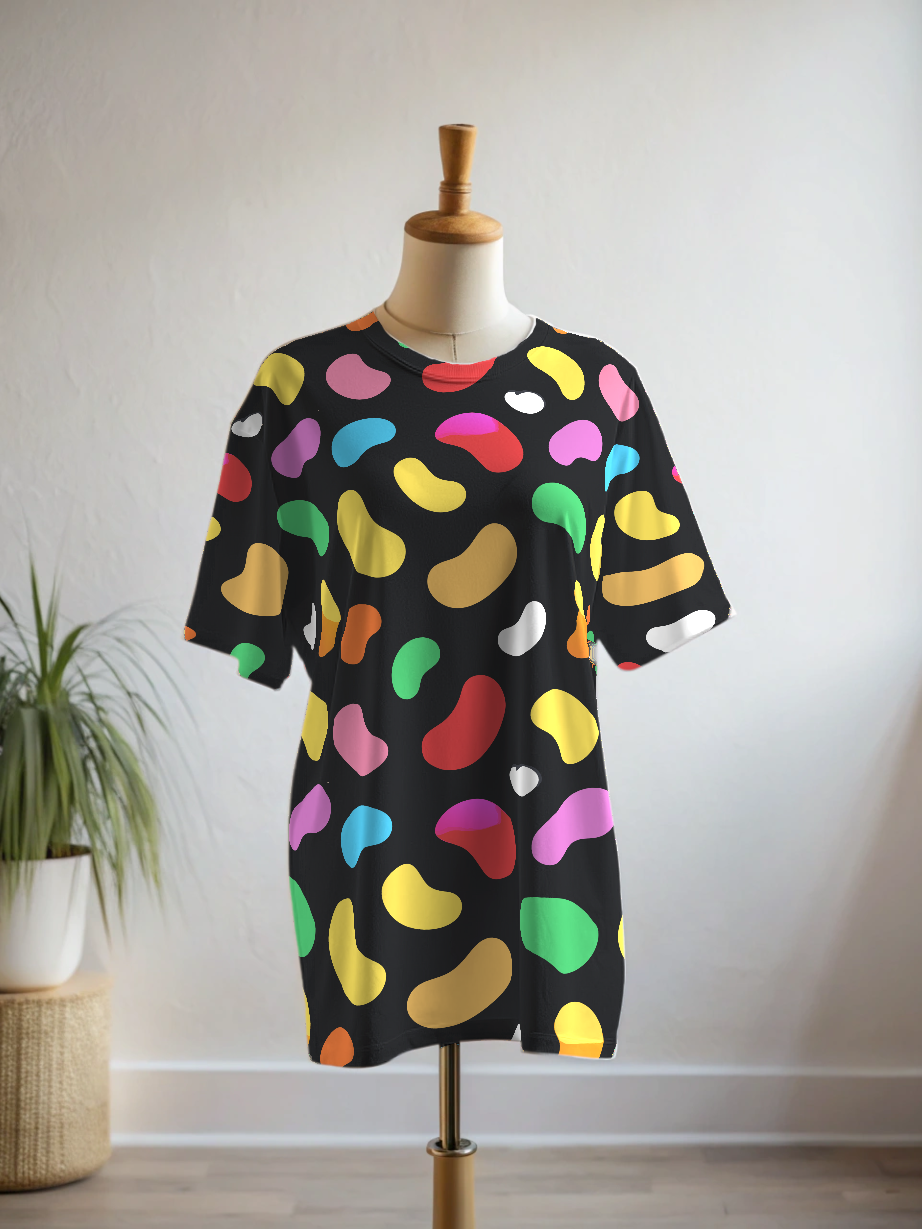 Delicious Jelly Bean Print Premium Oversized Tee With Tummy Tuck Body Shaping Leggings Co-ord Set