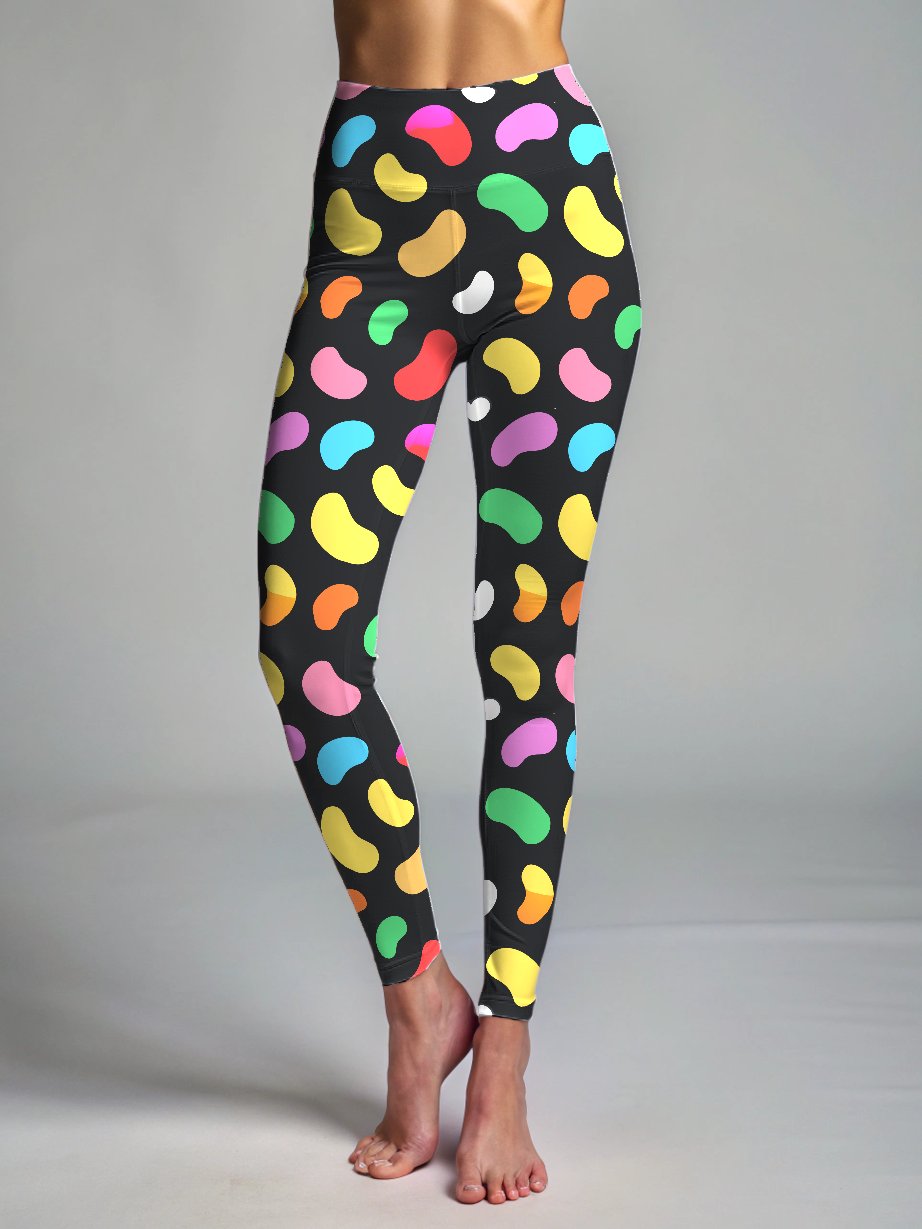 Delicious Jelly Bean Print Premium Oversized Tee With Tummy Tuck Body Shaping Leggings Co-ord Set
