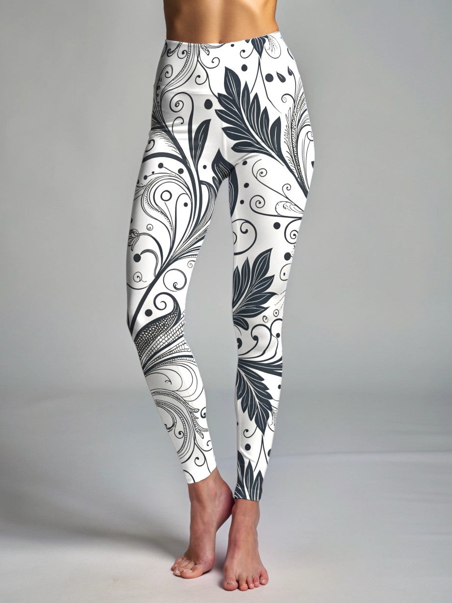 Pretty Nature Monochrome Print Premium Oversized Tee With Tummy Tuck Body Shaping Leggings Co-ord Set