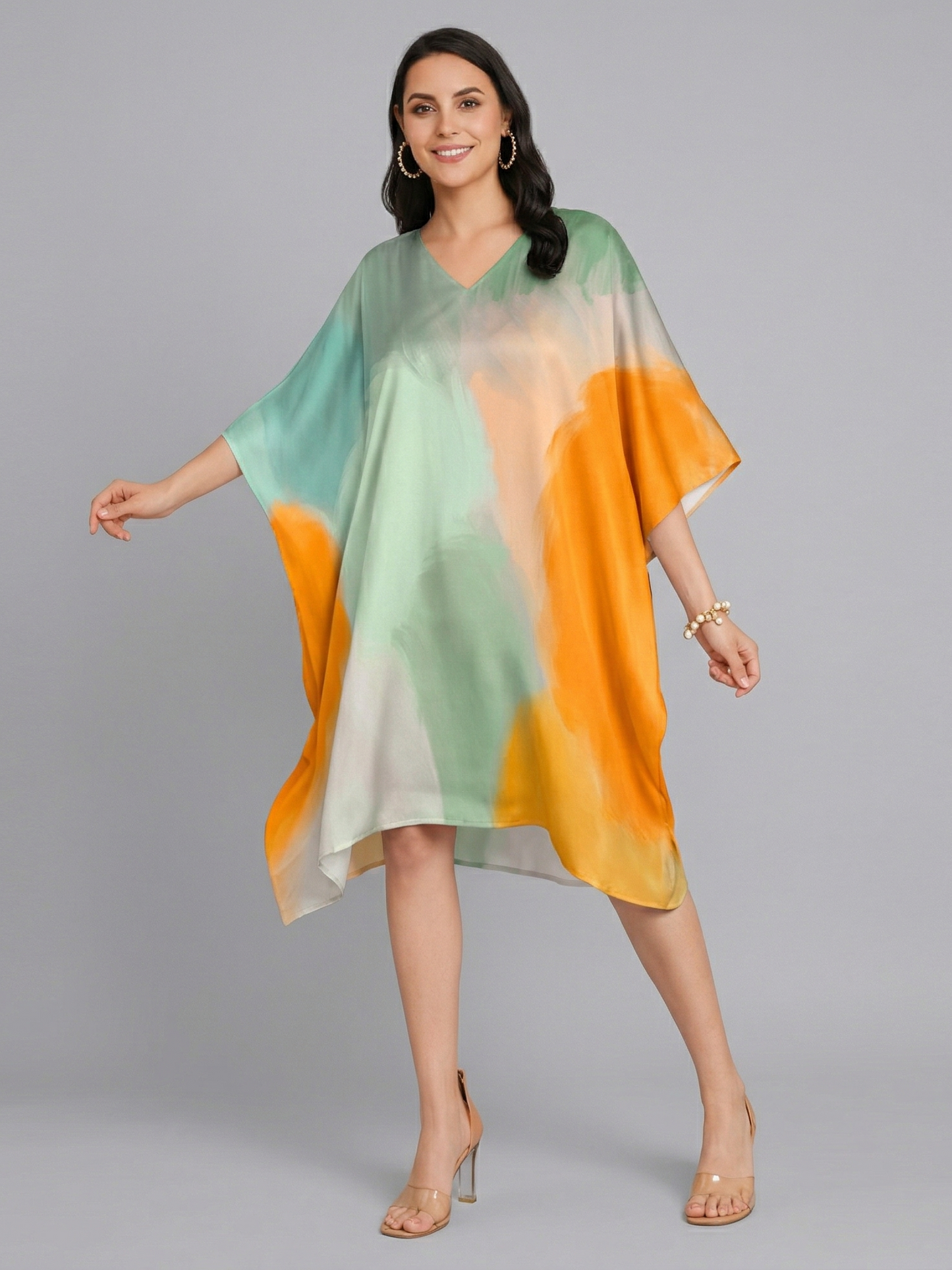 Pretty Pastel Multicolour Kaftan Dress