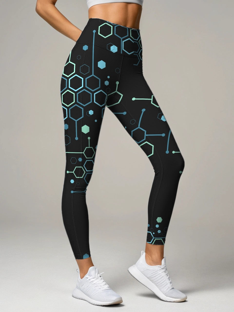 Pickleball | Paddleball | Activewear Coord Set Tshirt With Tummy Tuck Leggings | Trendy Matrix Print