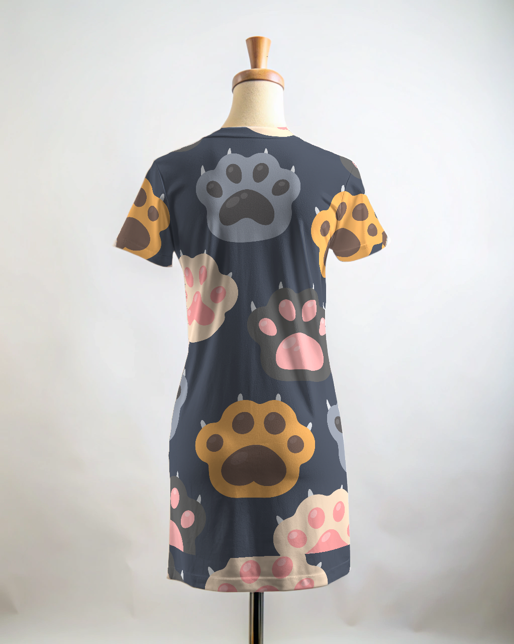 Wow Paw Print T Shirt Dress