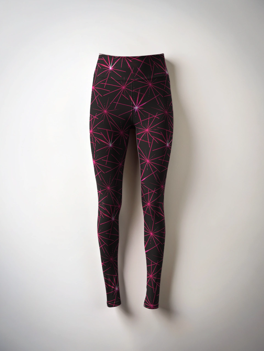 Dazzling Laser Print Premium Oversized Tee With Tummy Tuck Body Shaping Leggings Co-ord Set