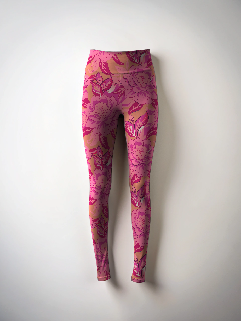 Soothing Floral Print Premium Oversized Tee With Tummy Tuck Body Shaping Leggings Co-ord Set - Ships in 24 Hrs