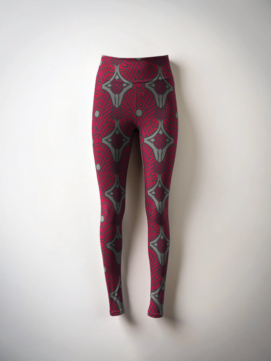Sharp Geometric Print Premium Oversized Tee With Tummy Tuck Body Shaping Leggings Co-ord Set