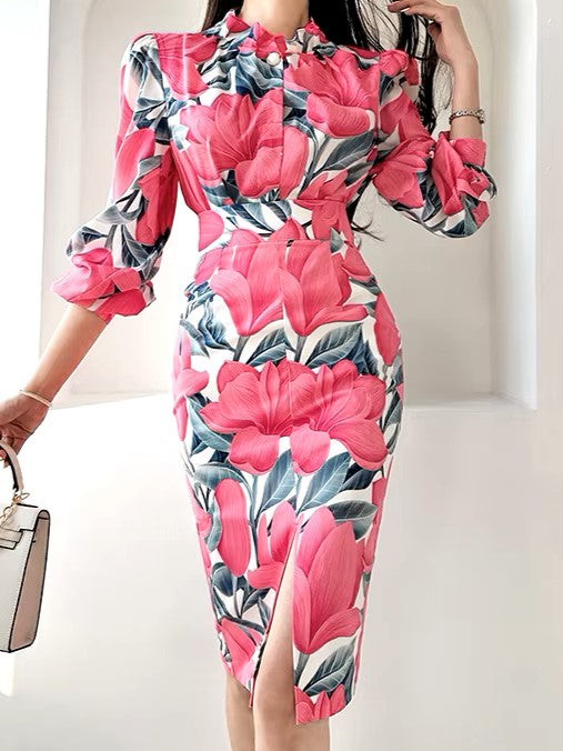 Fantastic Floral Print Pink Skirt Co ord Set