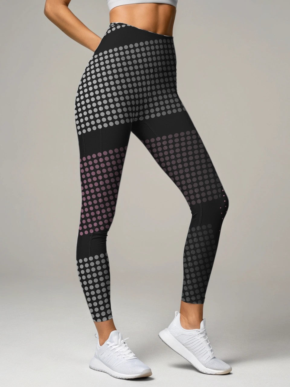 Pickleball | Paddleball | Activewear Coord Set Tshirt With Tummy Tuck Leggings | Sporty Dot Print