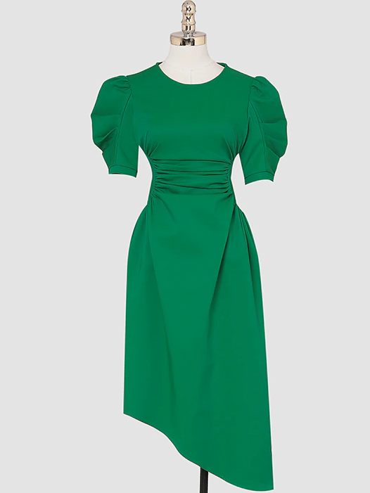 Chic Irregular Bodycon Green Pencil Dress