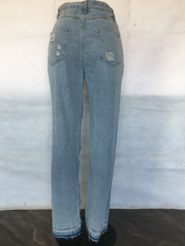 Chic Ripped Blue Denim