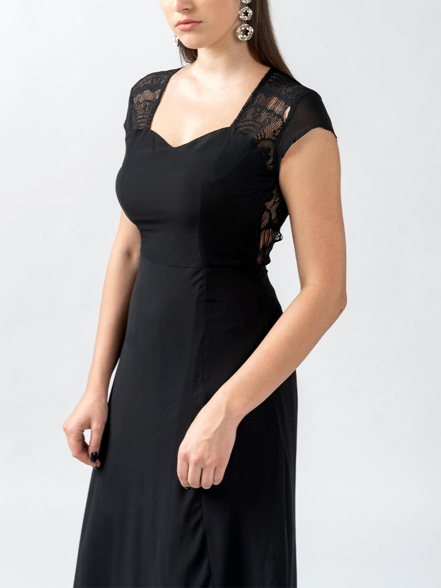 Classy Lace Black Gown Dress