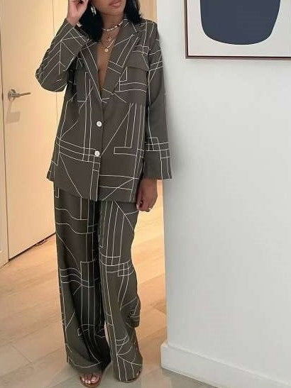 Formal Wear Long Sleeve Single Breasted Pants Set
