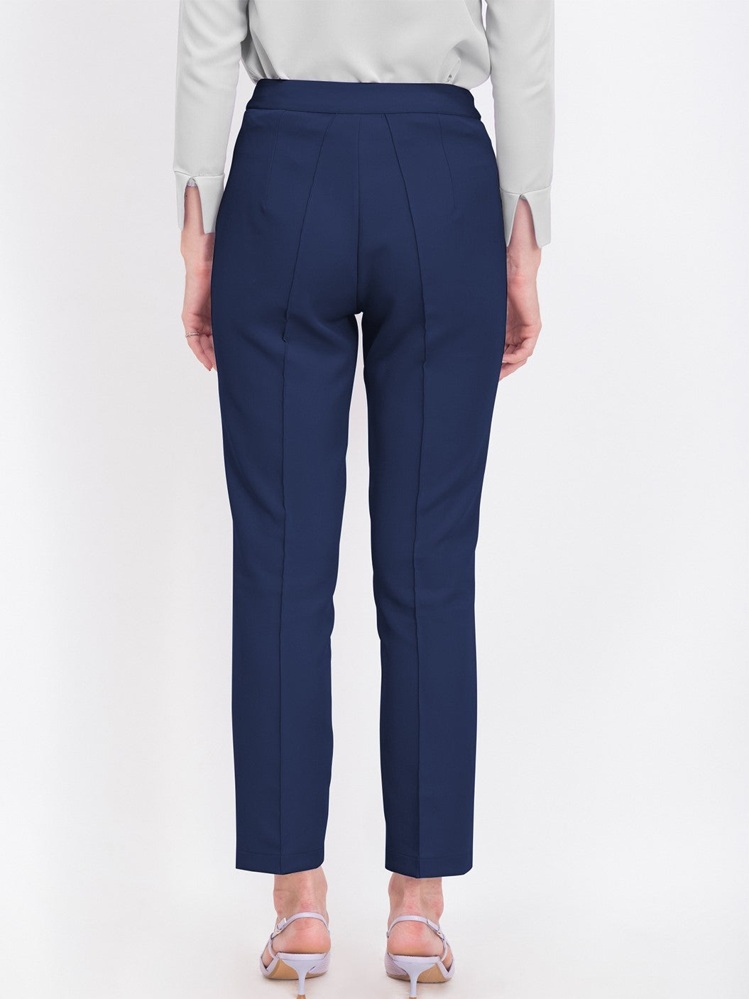 Formal Wear Straight Fit Blue Pants