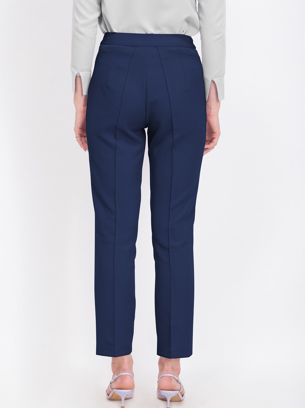 Formal Wear Straight Fit Blue Pants - Ships in 24 Hrs
