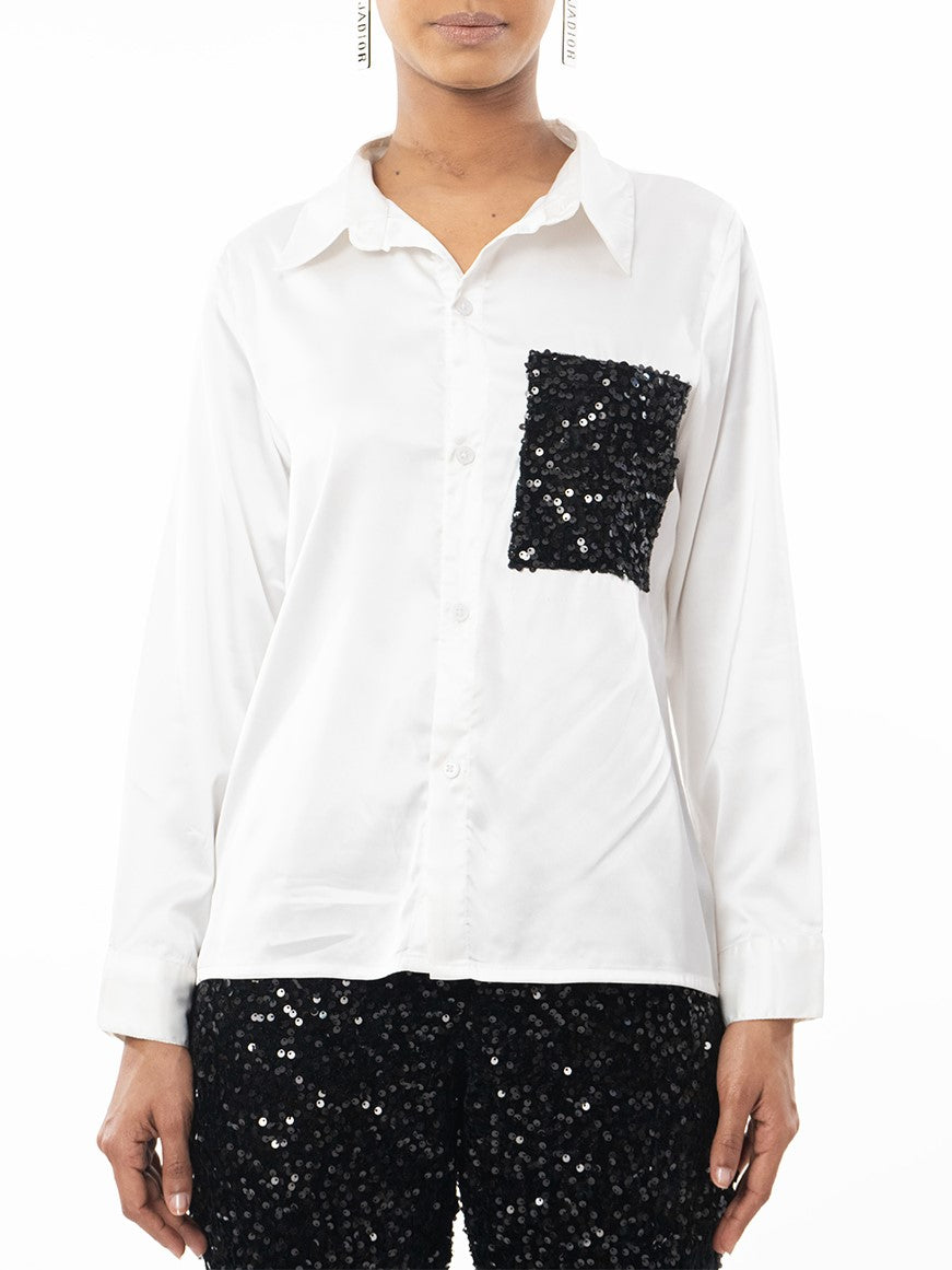 Glamorous Party Fashion Sequin Pants With Shirt Set