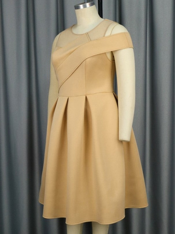 Graceful Patchwork See Through Fitted Sleeveless Dress