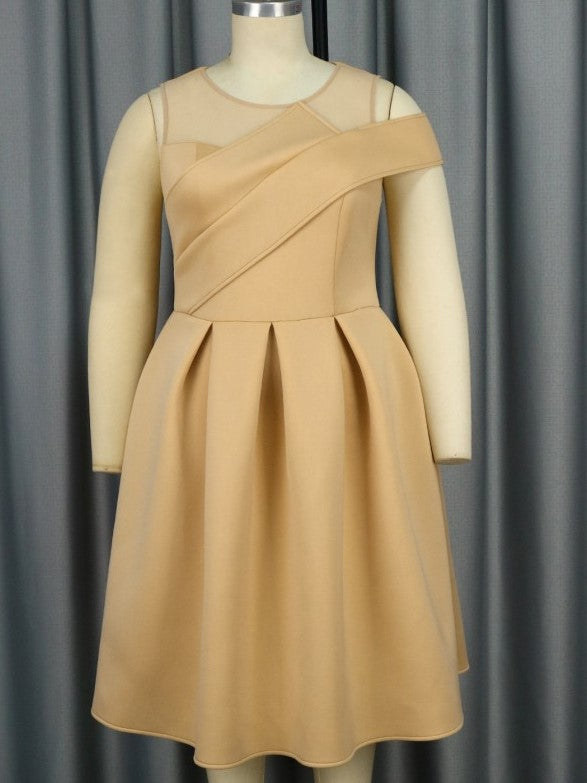 Graceful Patchwork See Through Fitted Sleeveless Dress
