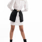 Latest Fashion Long Sleeve White Dress With Skirt Set