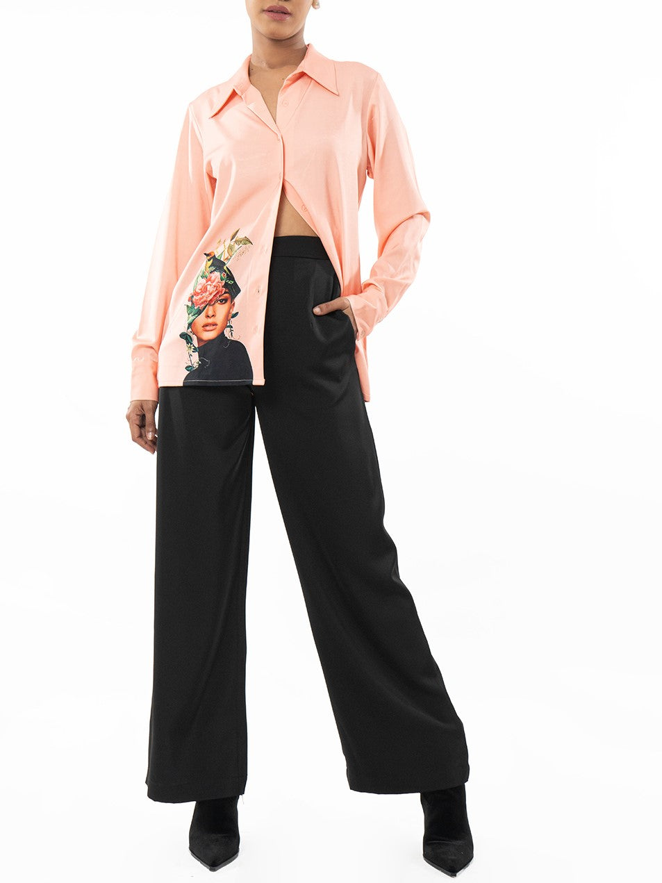 Must Have Graphic Print Peach Shirt