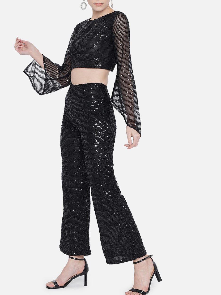 Party Essential Sequin Wide Leg Pants
