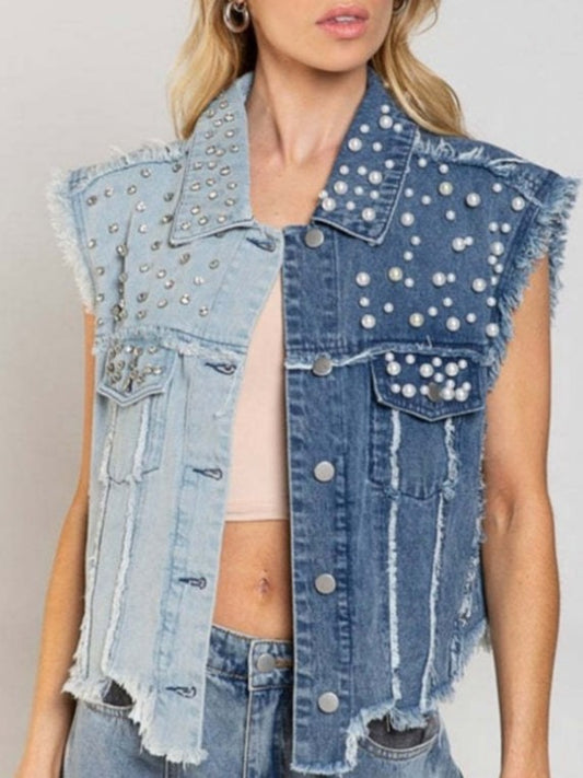 Relaxed Fit Solid Denim Cardigan - Ships in 24 Hrs