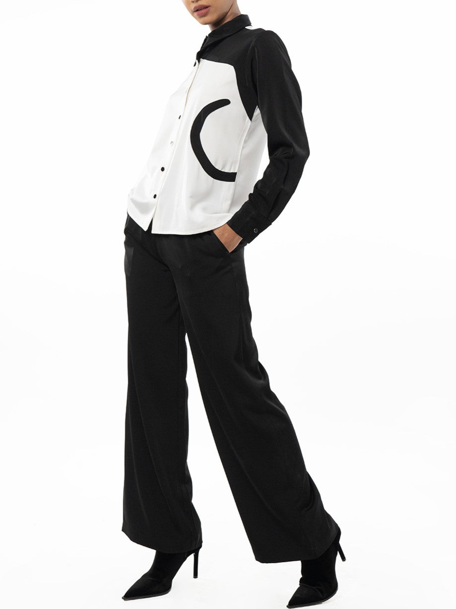 Smart Contrast Black Shirt