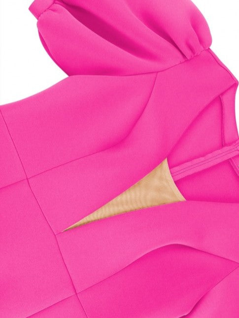 Smart High Rise Fitted Short Sleeve Pink Dress