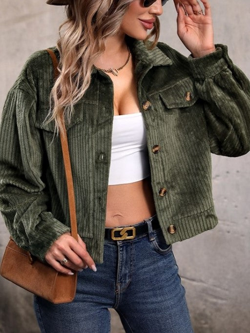 Smart Solid Army Green Jacket
