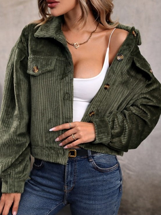 Smart Solid Army Green Jacket