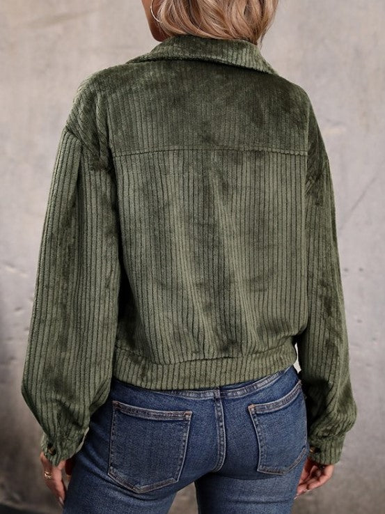 Smart Solid Army Green Jacket