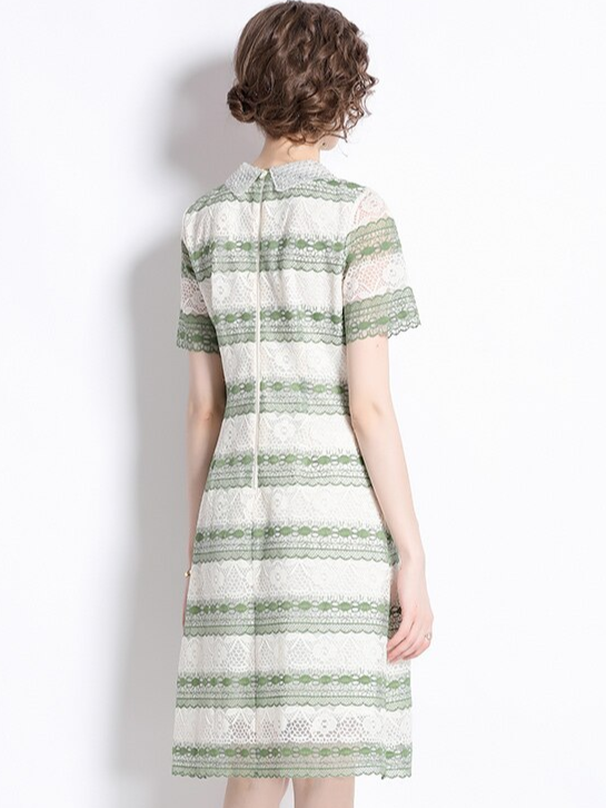Stunning Single Breasted Lace Beaded Green Dress - Ships in 24 Hrs