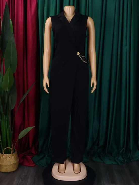 Stylish Solid High Rise Wide Leg Jumpsuit