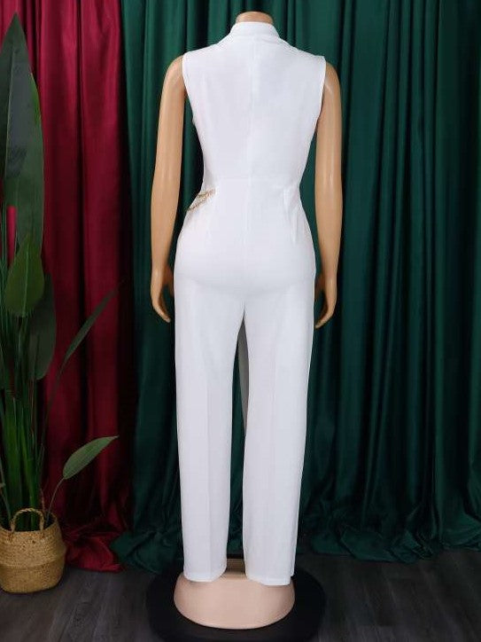 Stylish Solid High Rise Wide Leg Jumpsuit