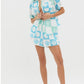 Summer Fashion Pastel Printed Shorts Blue Co ord Set