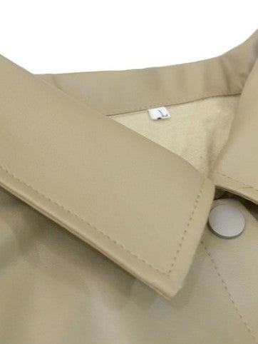 Trendsetting Lapel Button Up Apricot Shirt Jacket