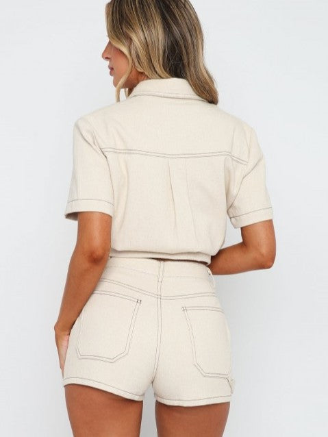 Ultramod Shirt With Shorts White Set