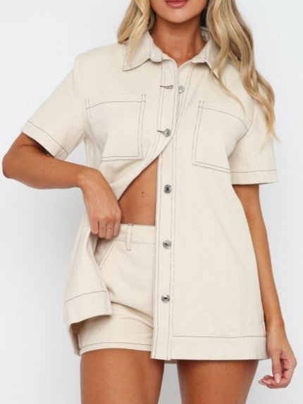 Ultramod Shirt With Shorts White Set